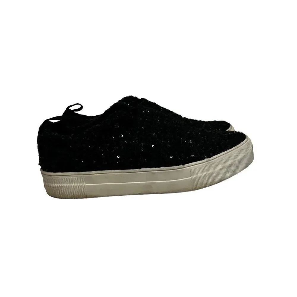 Dolce Vita Lamra black sparkle slip on platform sneakers size 8.5
